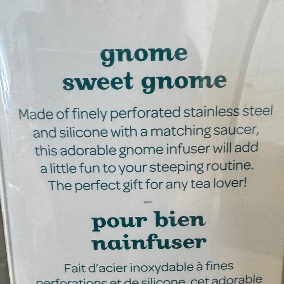 David’s Tea Gnome Tea Infuser with Saucer New in Package - Picture 2 of 4